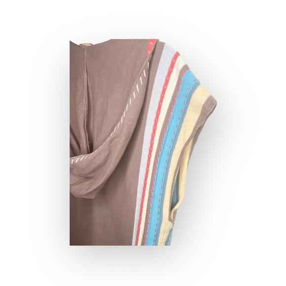 new LaRok ༄ Cashmere Waterfall Sweater Hoodie ༄ Warm Cocoa Brown Stripes ༄ L - Picture 8 of 16